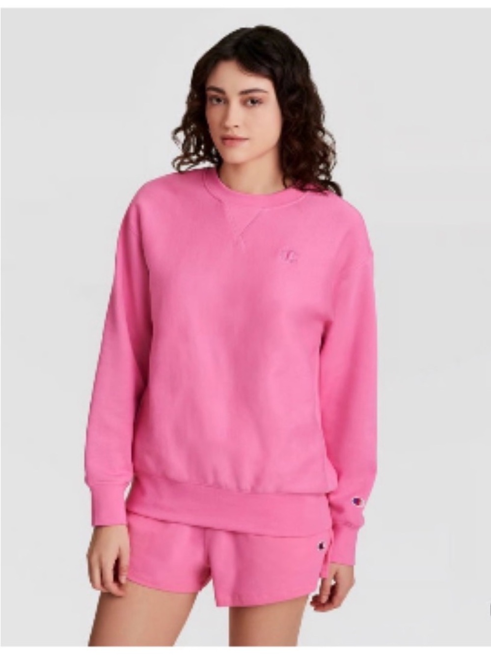 Champion Bright Pink Women's Crewneck Sweatshirt